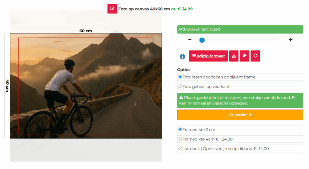 fotocanvas met fiets